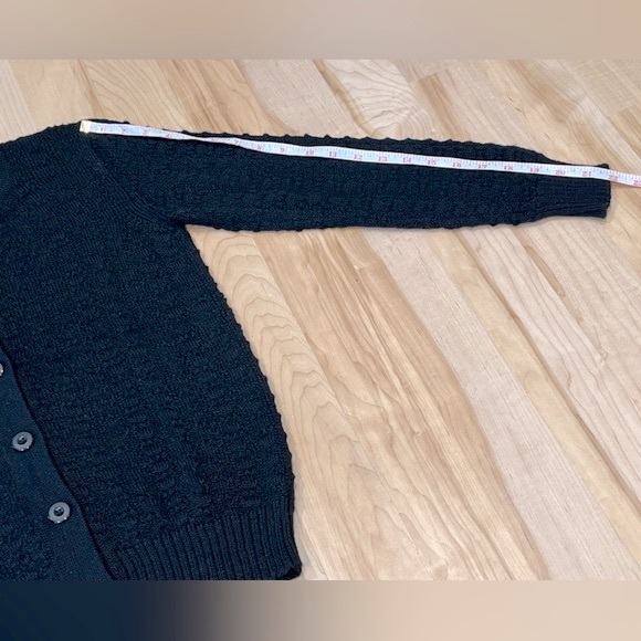 ETNIKO 100% Baby Alpaca Long Sleeve Cardigan Sweater - Black, Size S - Picture 15 of 15